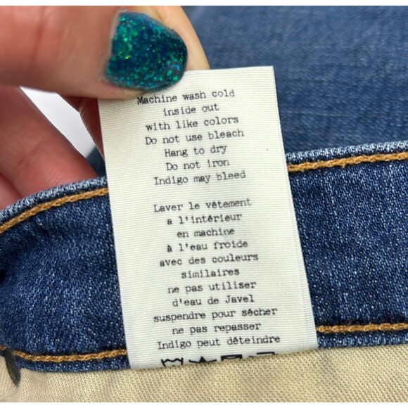 Rag & Bone the Dre Blue Denim & Plaid Flannel Patchwork Jeans Tapered Leg sz 26 - Picture 15 of 15